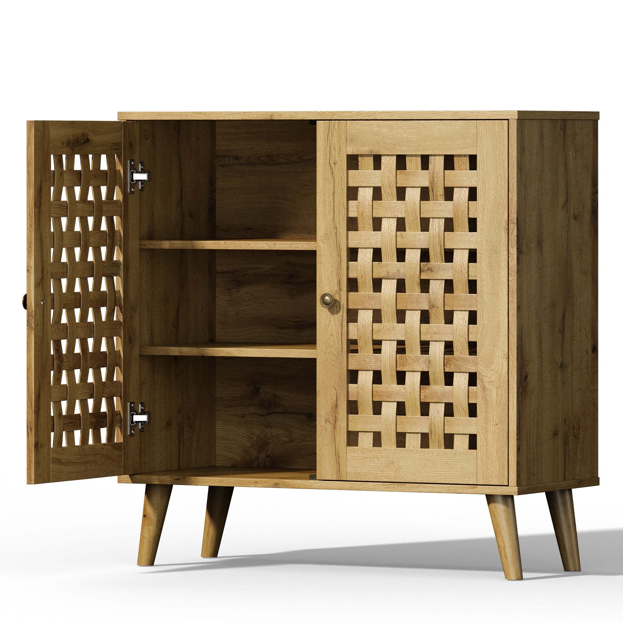 Vintage Buffet Sideboard With Wooden Doors And Adjustable Shelves_voghion.com